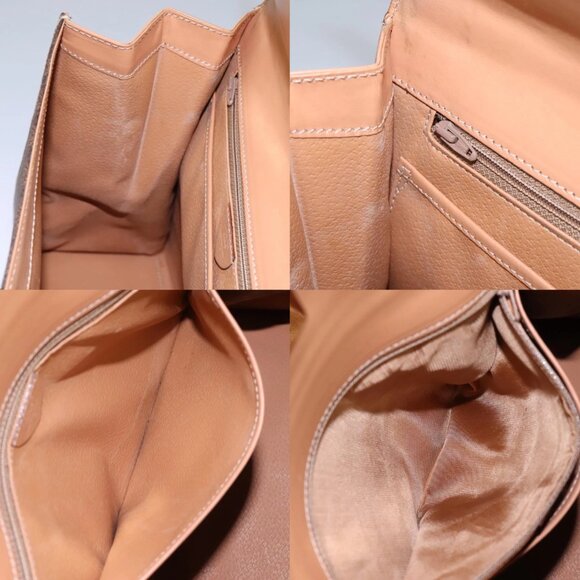 CELINE Macadam Canvas Hand Bag PVC Leather 2way Brown Gold Auth 104480V - Picture 14 of 15